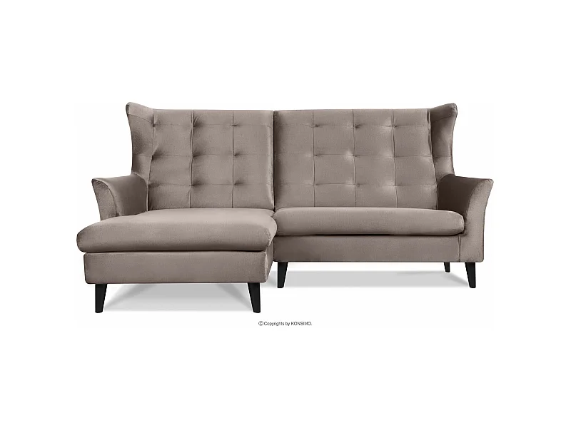 Linkes Ecksofaauf Beinen - beige - SALIS