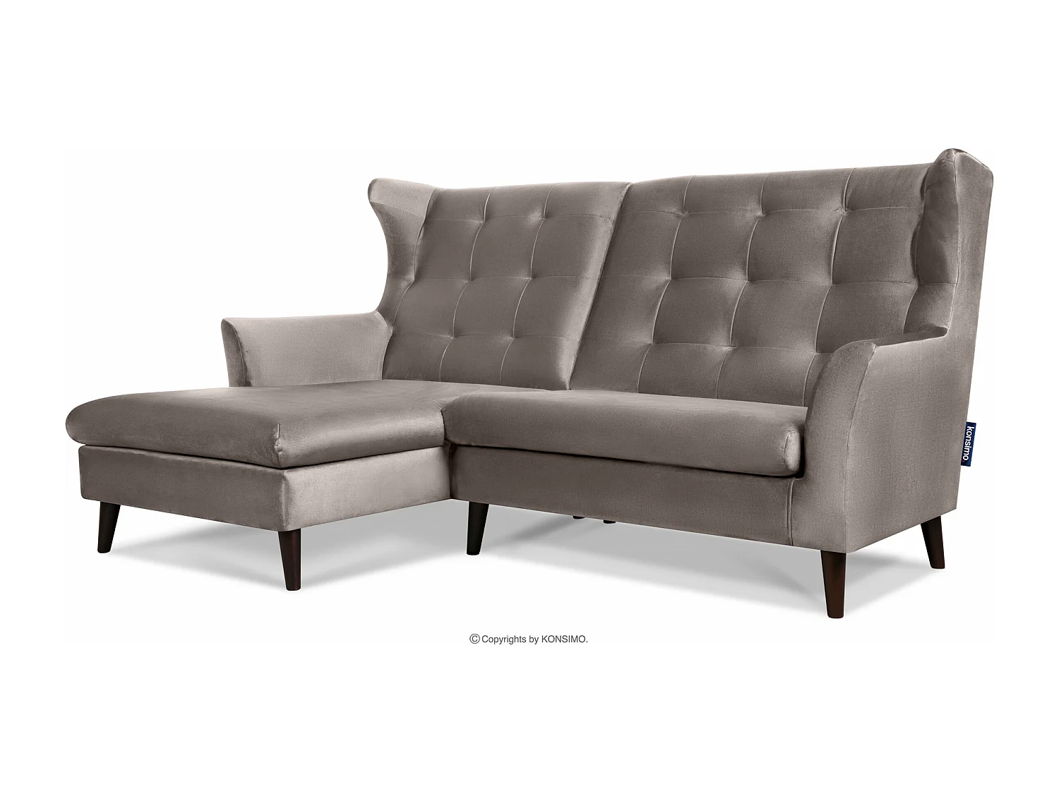 Canapé d'angle gauche sur pieds - beige - SALIS