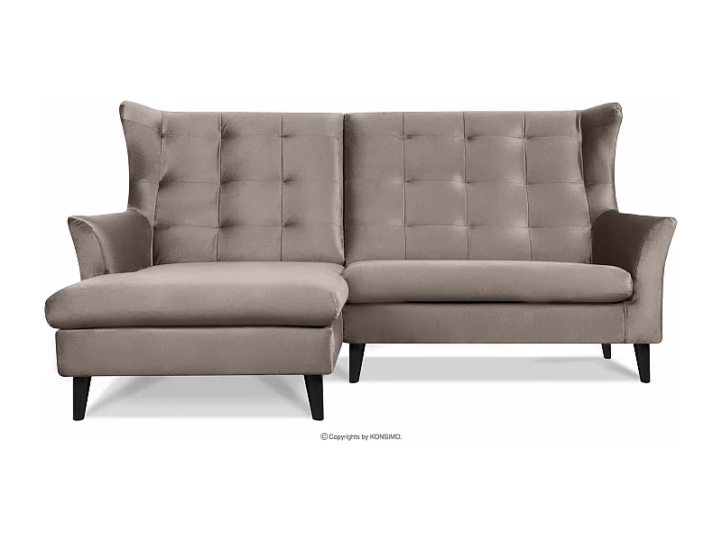 Linkes Ecksofaauf Beinen - beige - SALIS