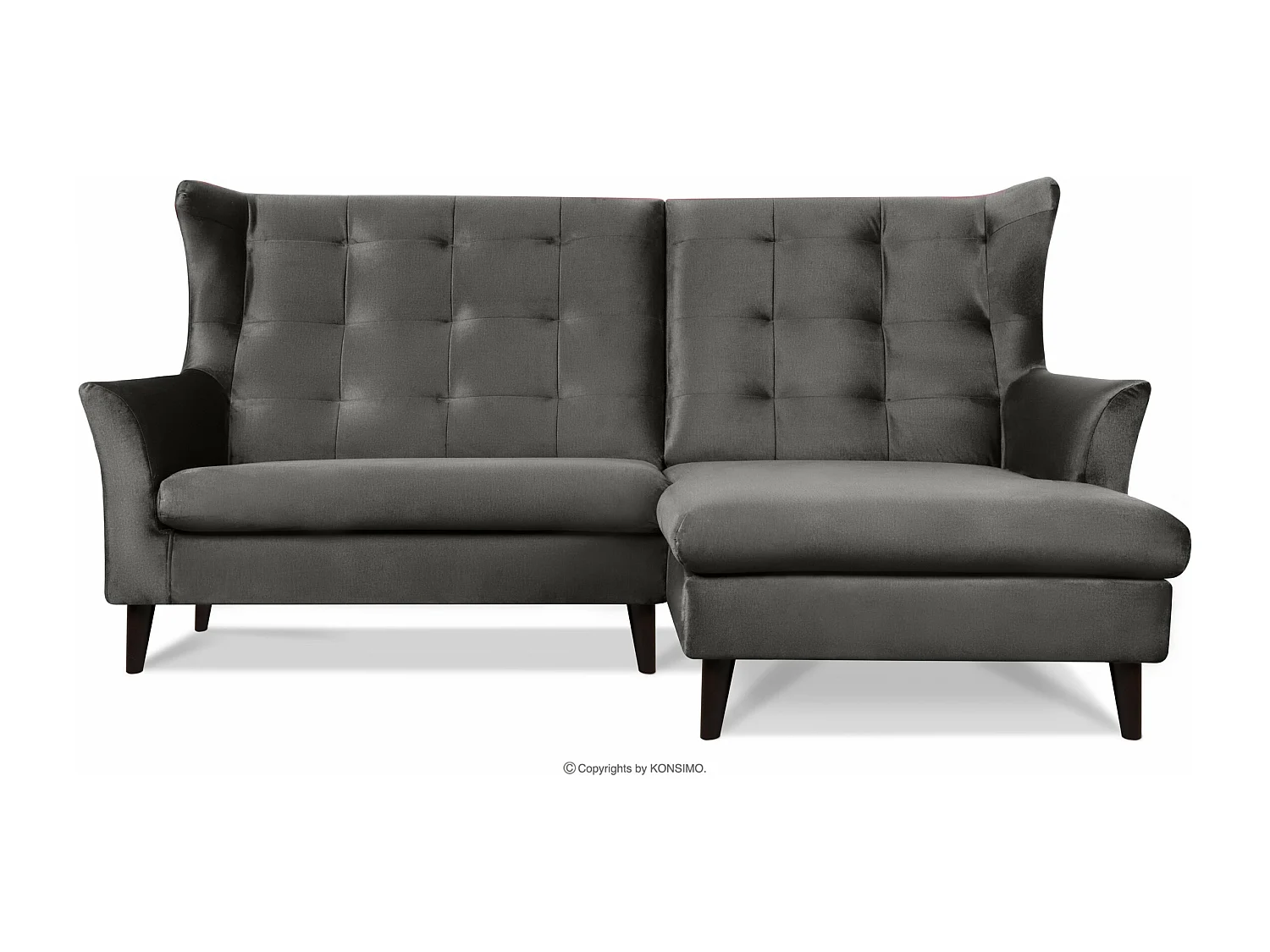 Ecksofa auf Beinen - grau - SALIS