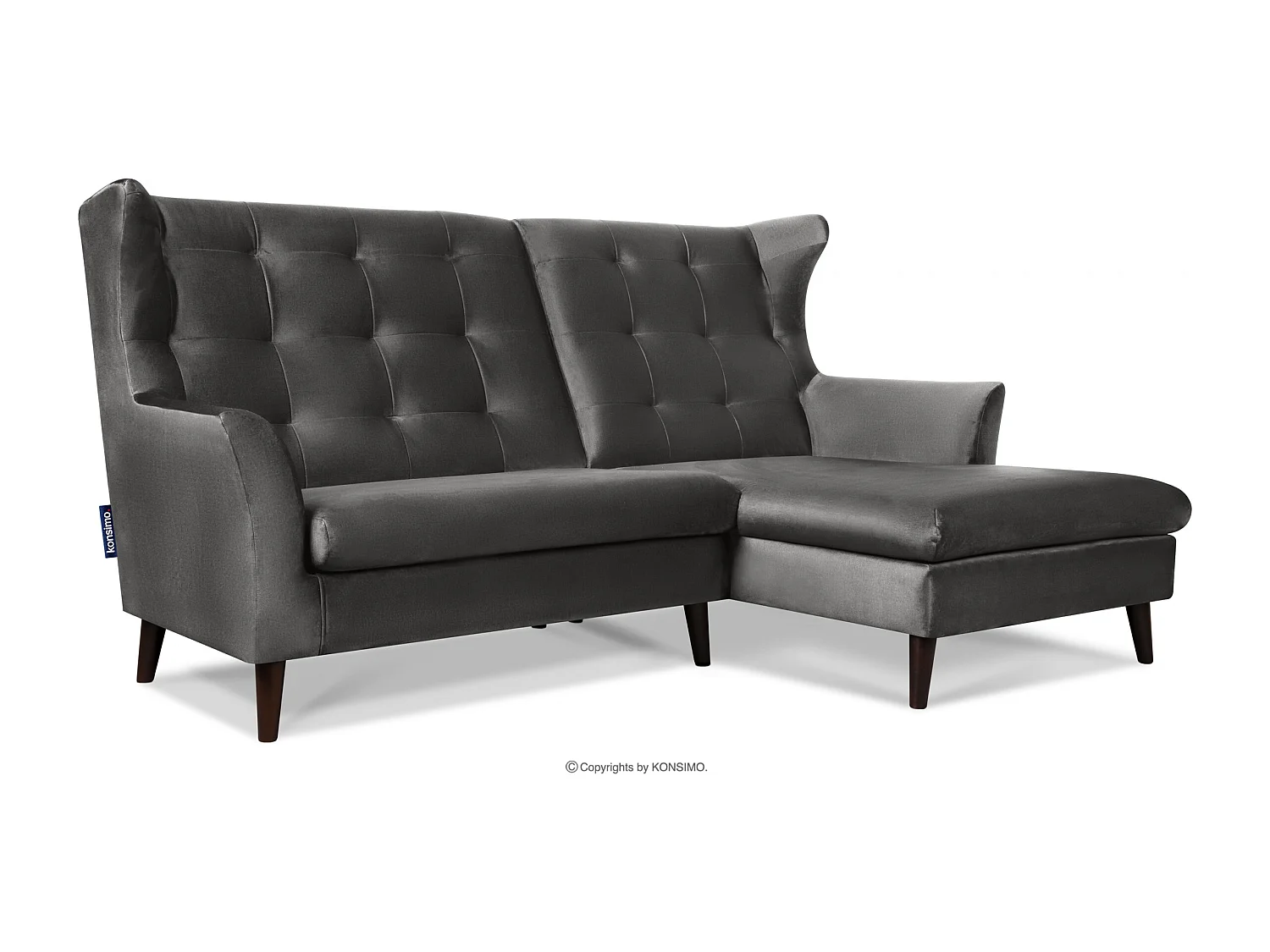 Ecksofa auf Beinen - grau - SALIS