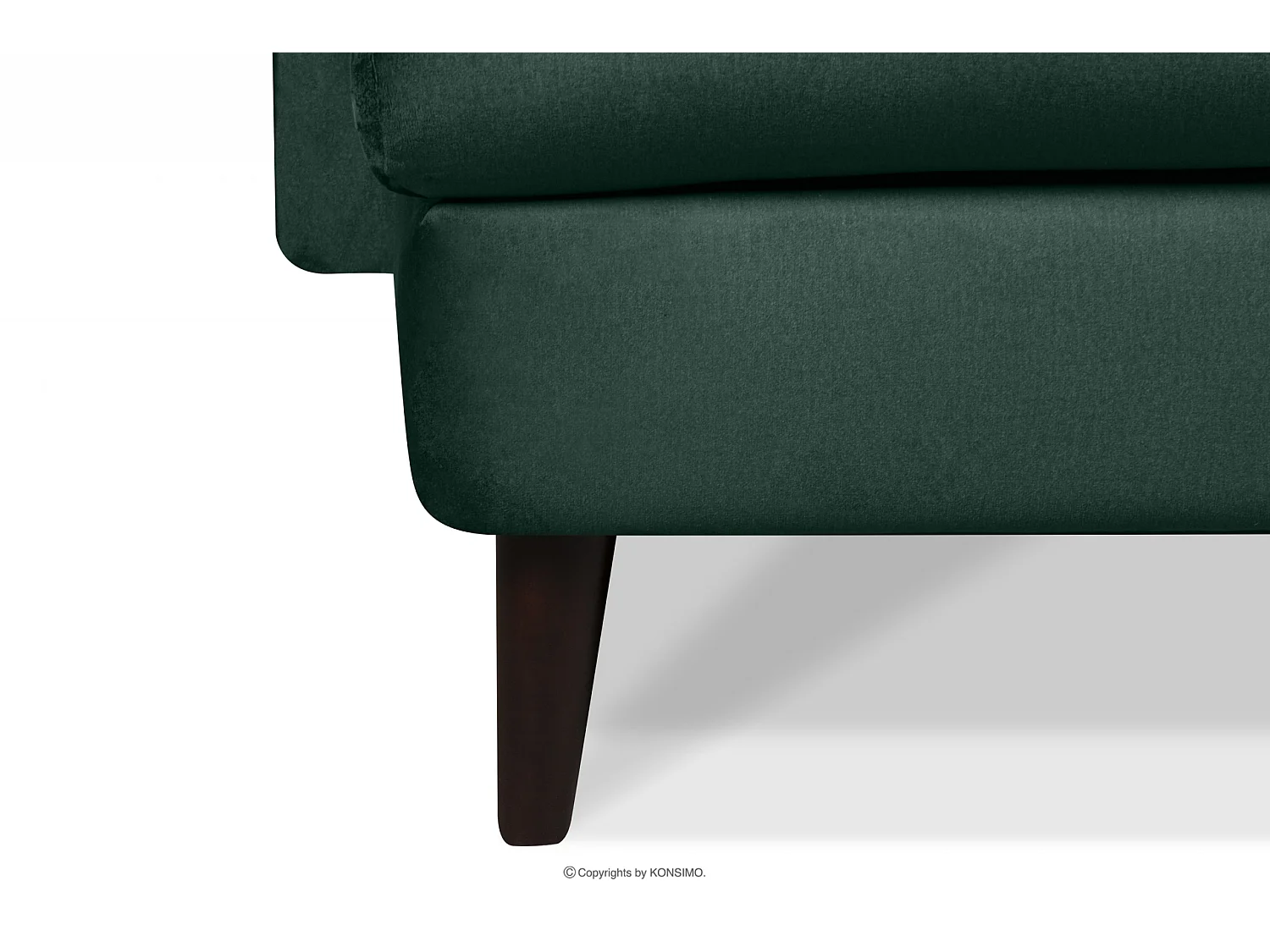 Ecksofa links gepolstert auf Beinen - dunkelgrün - SALIS