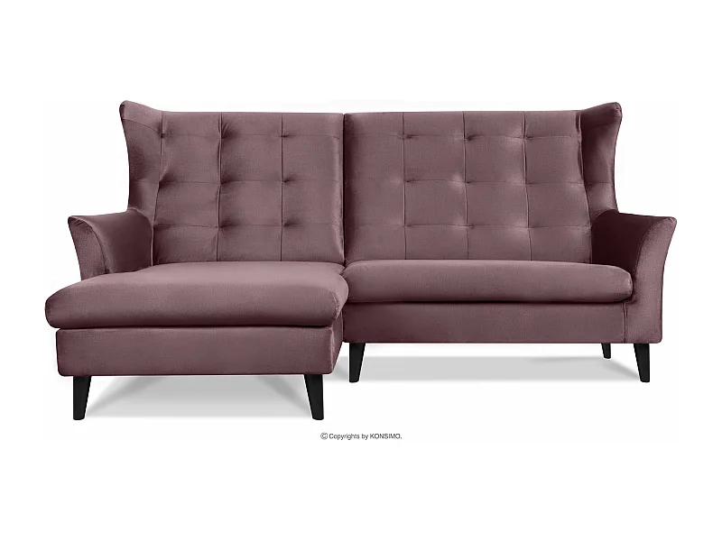 Canapé d'angle gauche tapissé - rose - SALIS