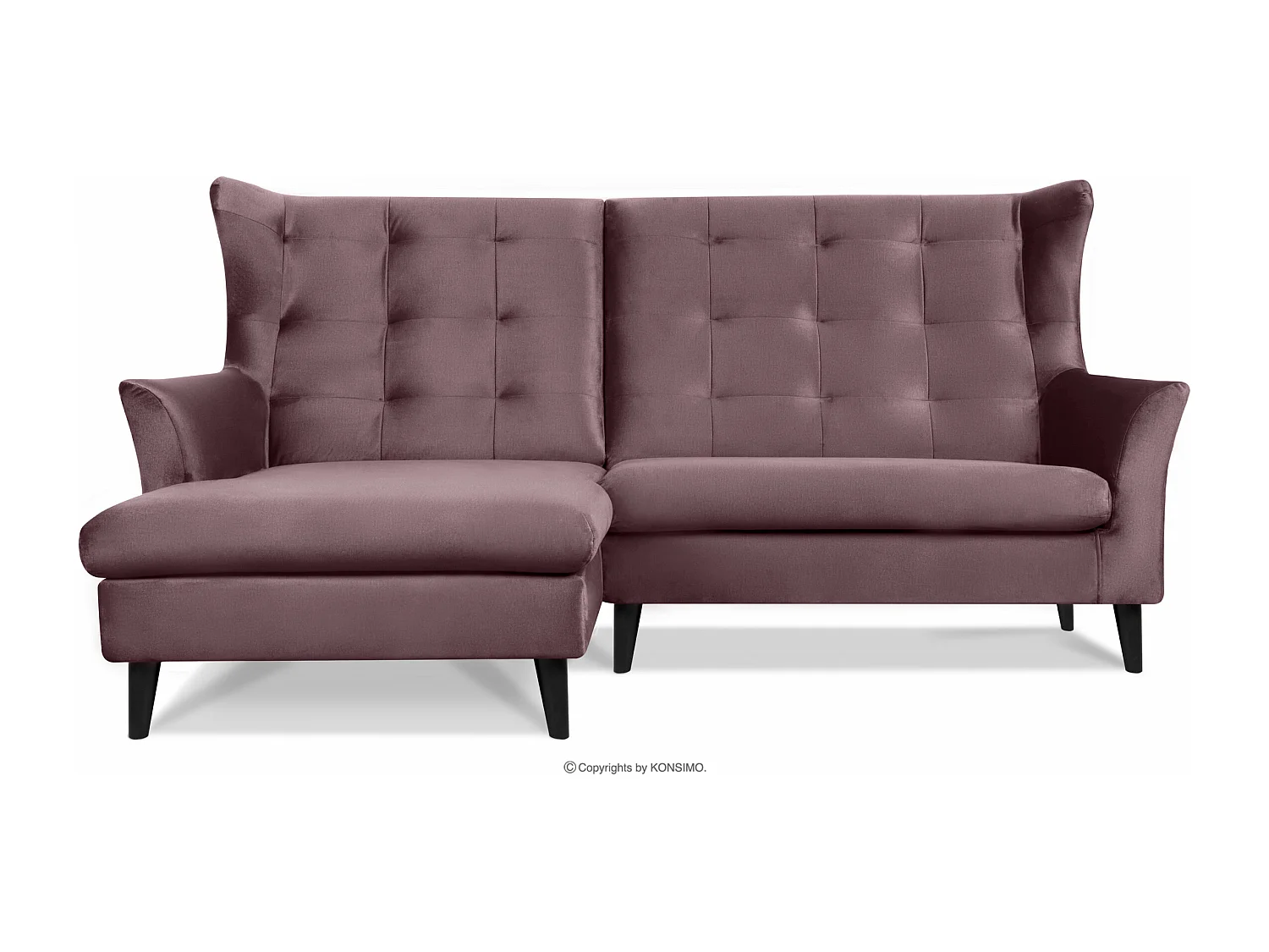 Gepolstertes Ecksofa links - rosa - SALIS