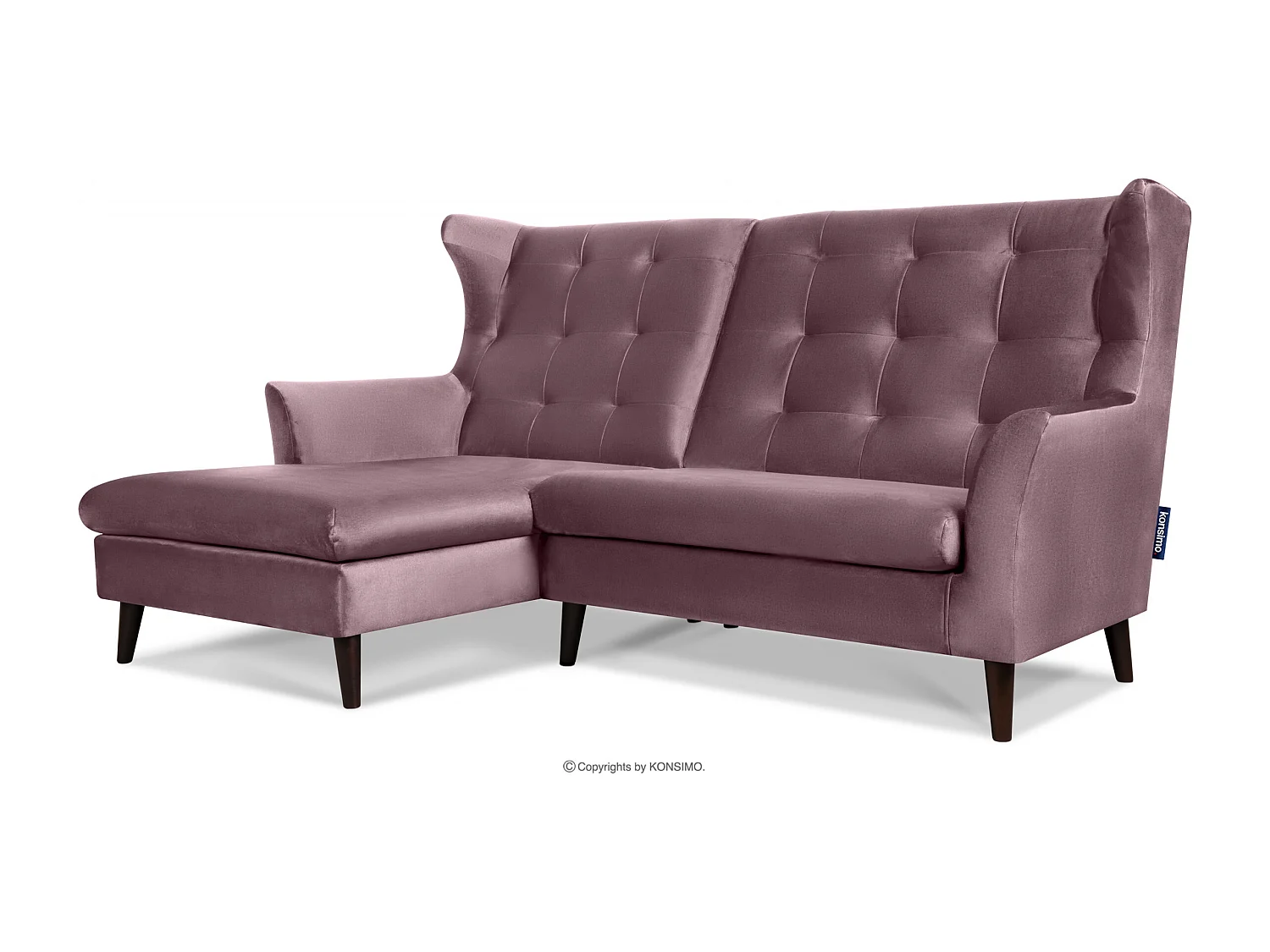 Gepolstertes Ecksofa links - rosa - SALIS