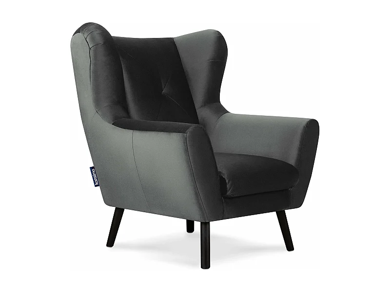 Eleganter Ohrensessel  - dunkelgrau - MIRO