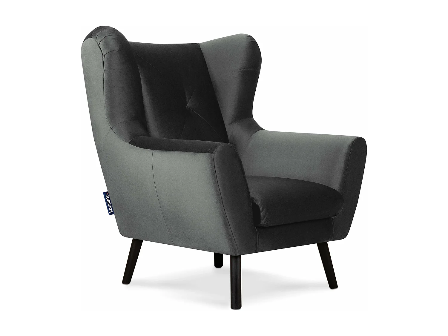 Eleganter Ohrensessel  - dunkelgrau - MIRO