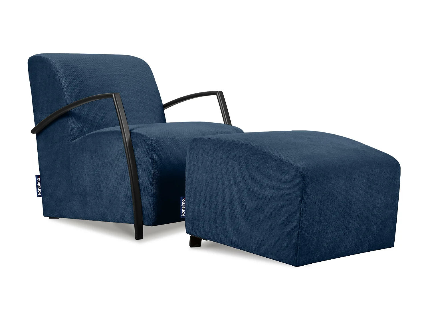 Sessel mit Armlehnen für das Wohnzimmer - Marineblau - CARO