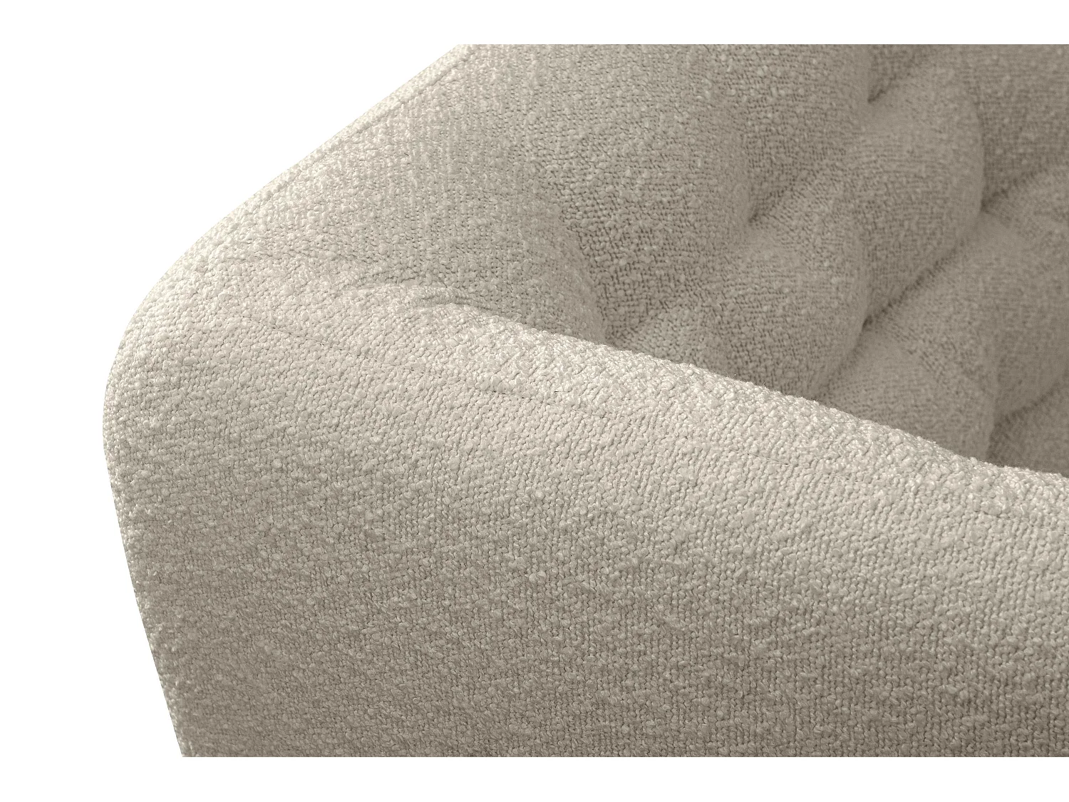 Eleganter Sessel auf Beinen aus Lammfellstoff - Creme - CORDI