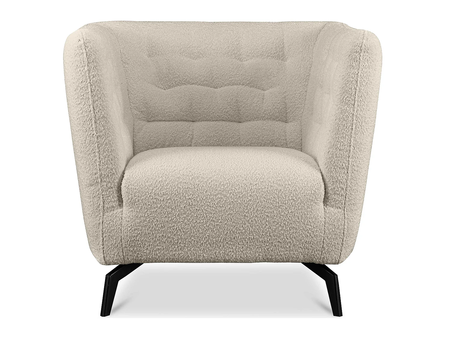 Eleganter Sessel auf Beinen aus Lammfellstoff - Creme - CORDI