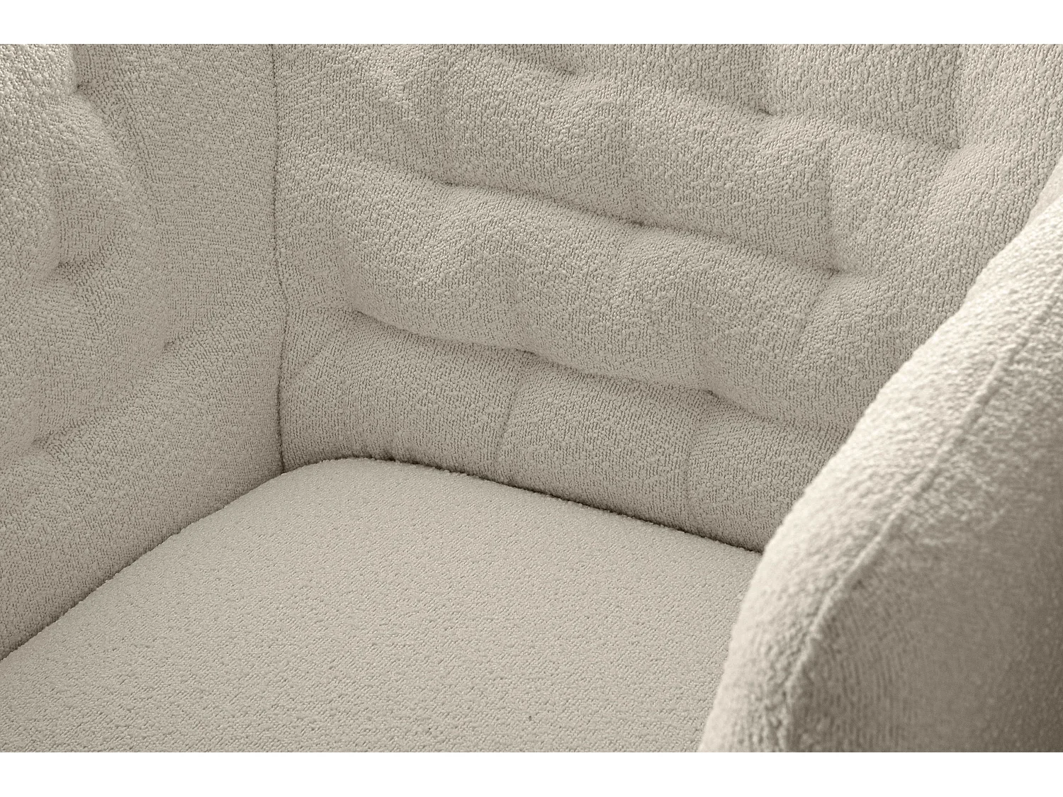 Eleganter Sessel auf Beinen aus Lammfellstoff - Creme - CORDI