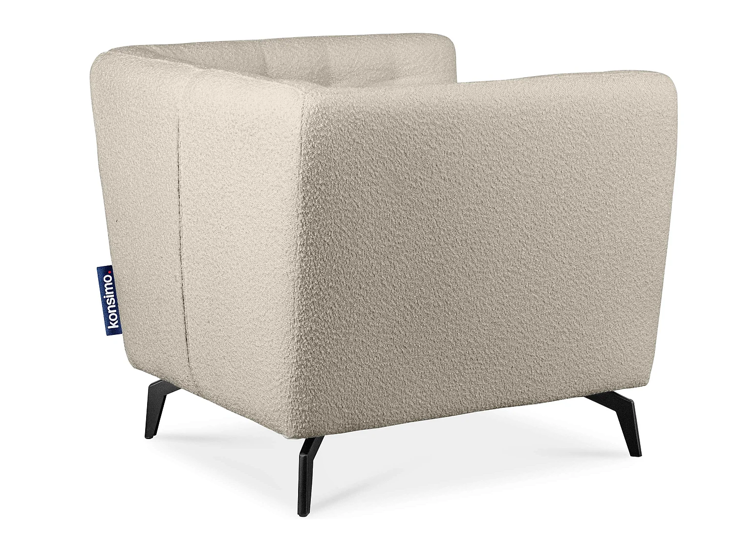 Eleganter Sessel auf Beinen aus Lammfellstoff - Creme - CORDI