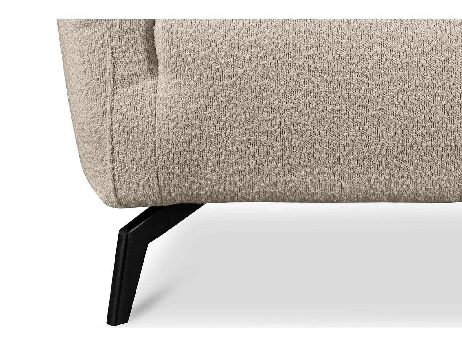 Eleganter Sessel auf Beinen aus Lammfellstoff - Creme - CORDI