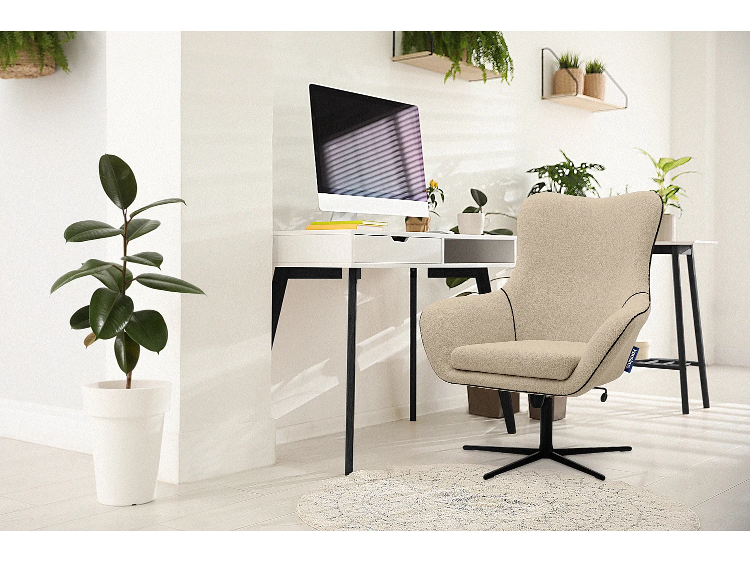 Drehstuhl für das Loft-Wohnzimmer - beige - QUARRO