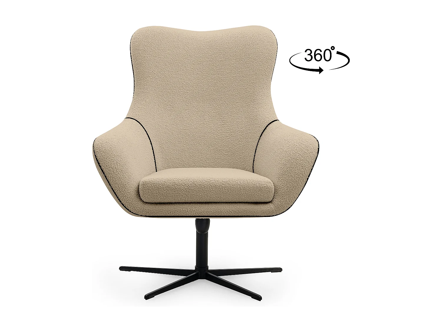 Drehstuhl für das Loft-Wohnzimmer - beige - QUARRO