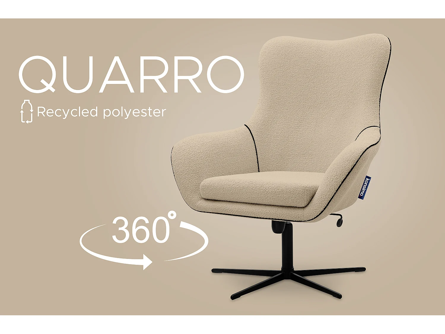 Drehstuhl für das Loft-Wohnzimmer - beige - QUARRO