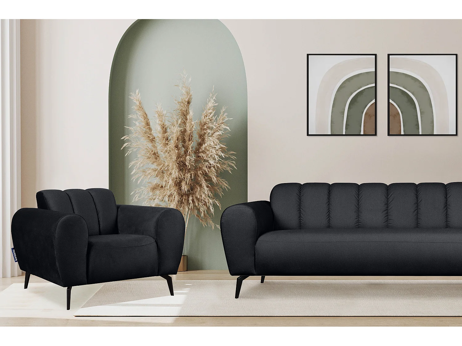 Modernistischer Sessel auf Beinen - dunkelgrau - RUBERO