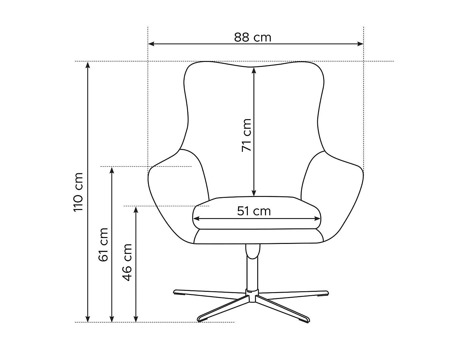 Drehstuhl für das Wohnzimmer - weiß - QUARRO