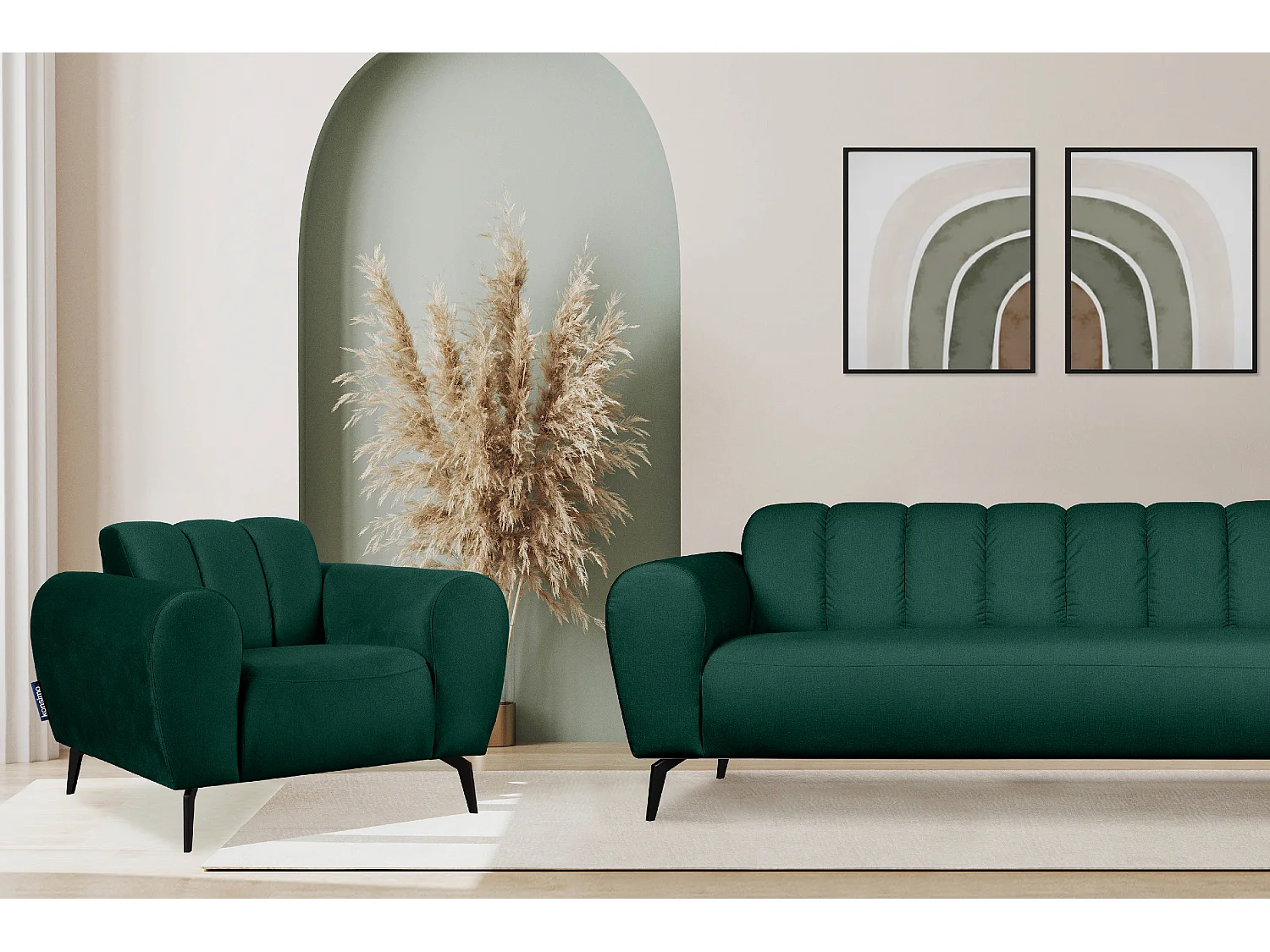 Moderner Sessel auf Beinen - dunkelgrün - RUBERO