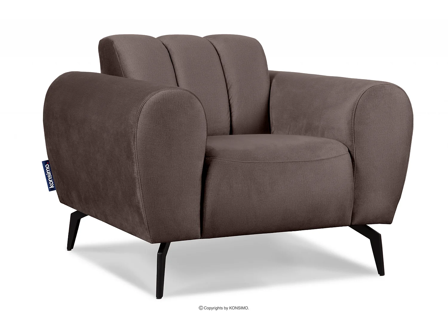 Moderne Sessel für das Wohnzimmer auf Beinen - braun - RUBERO