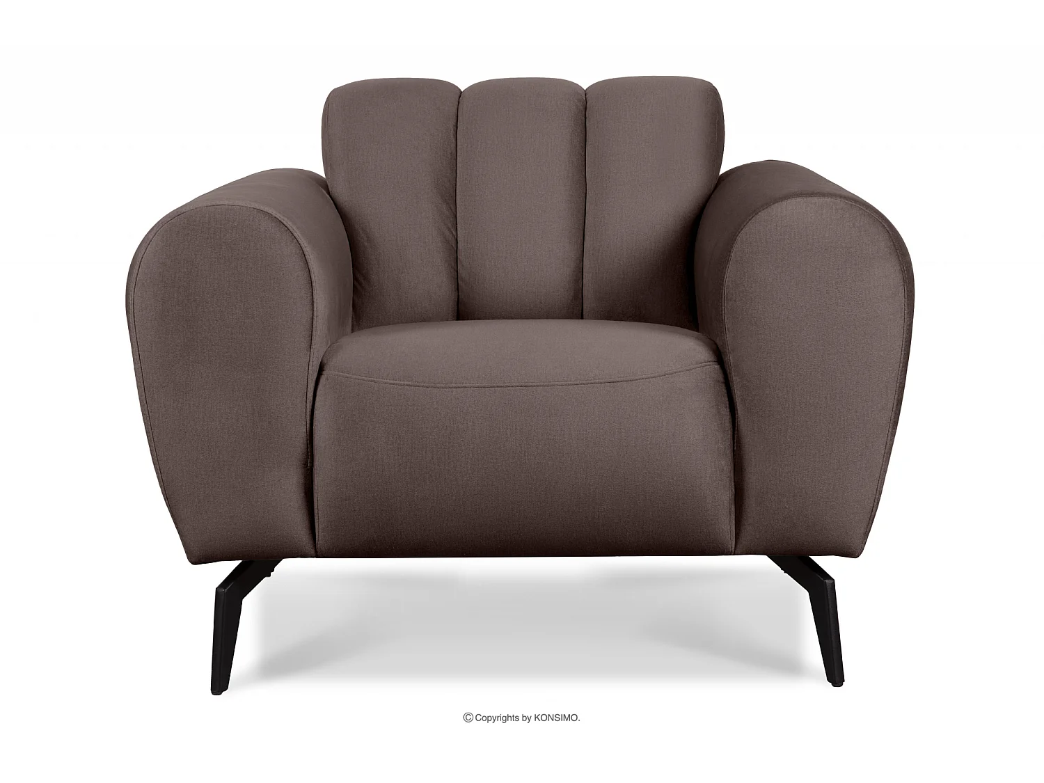 Moderne Sessel für das Wohnzimmer auf Beinen - braun - RUBERO