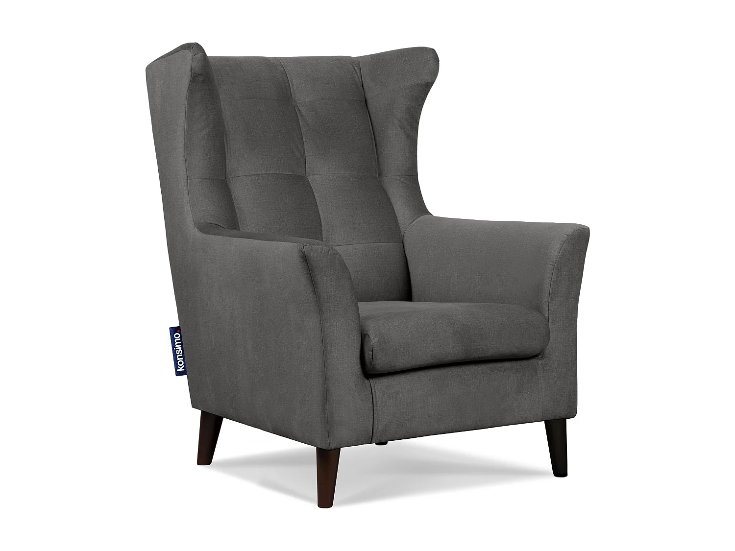 Bequemer Ohrensessel mit Beinen - grau - SALIS