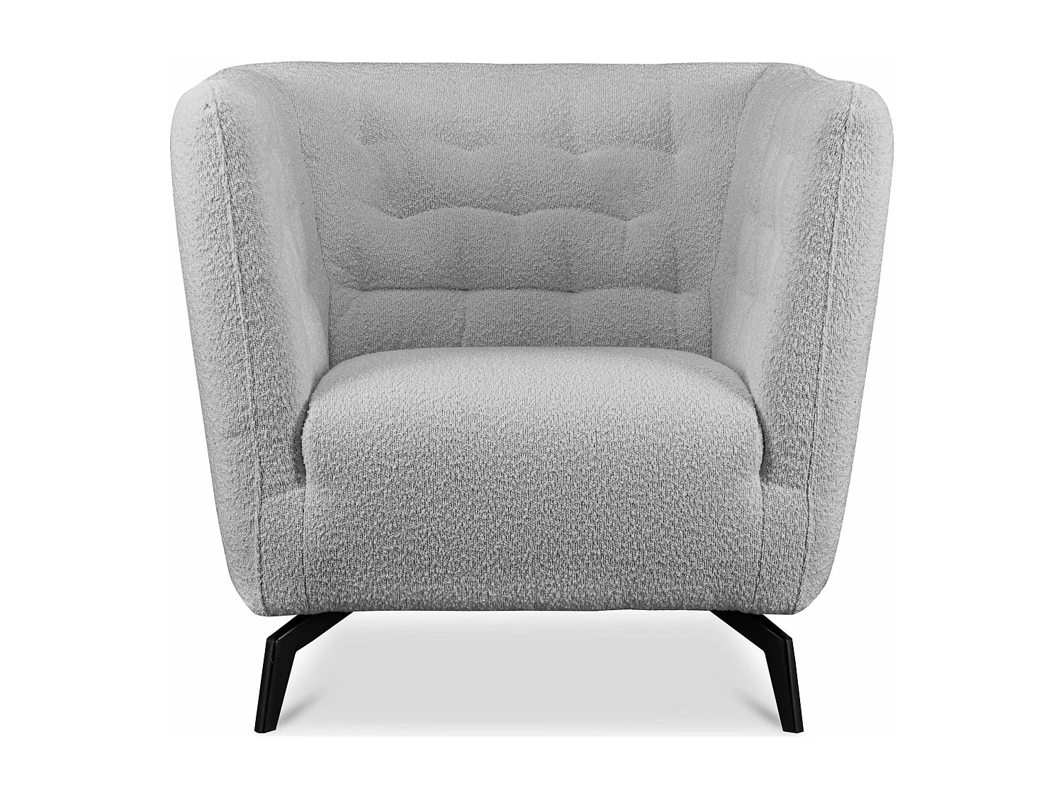 Eleganter Sessel mit Beinen aus Schafsfell - hellgrau - CORDI