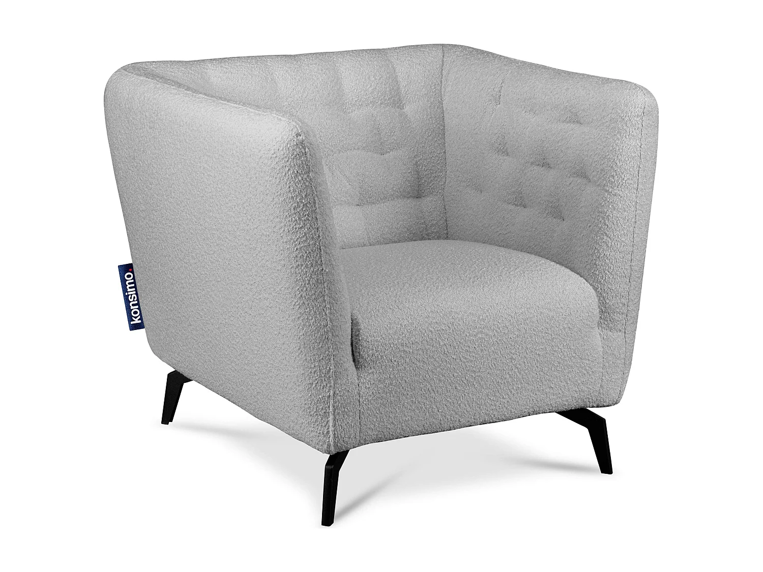 Eleganter Sessel mit Beinen aus Schafsfell - hellgrau - CORDI