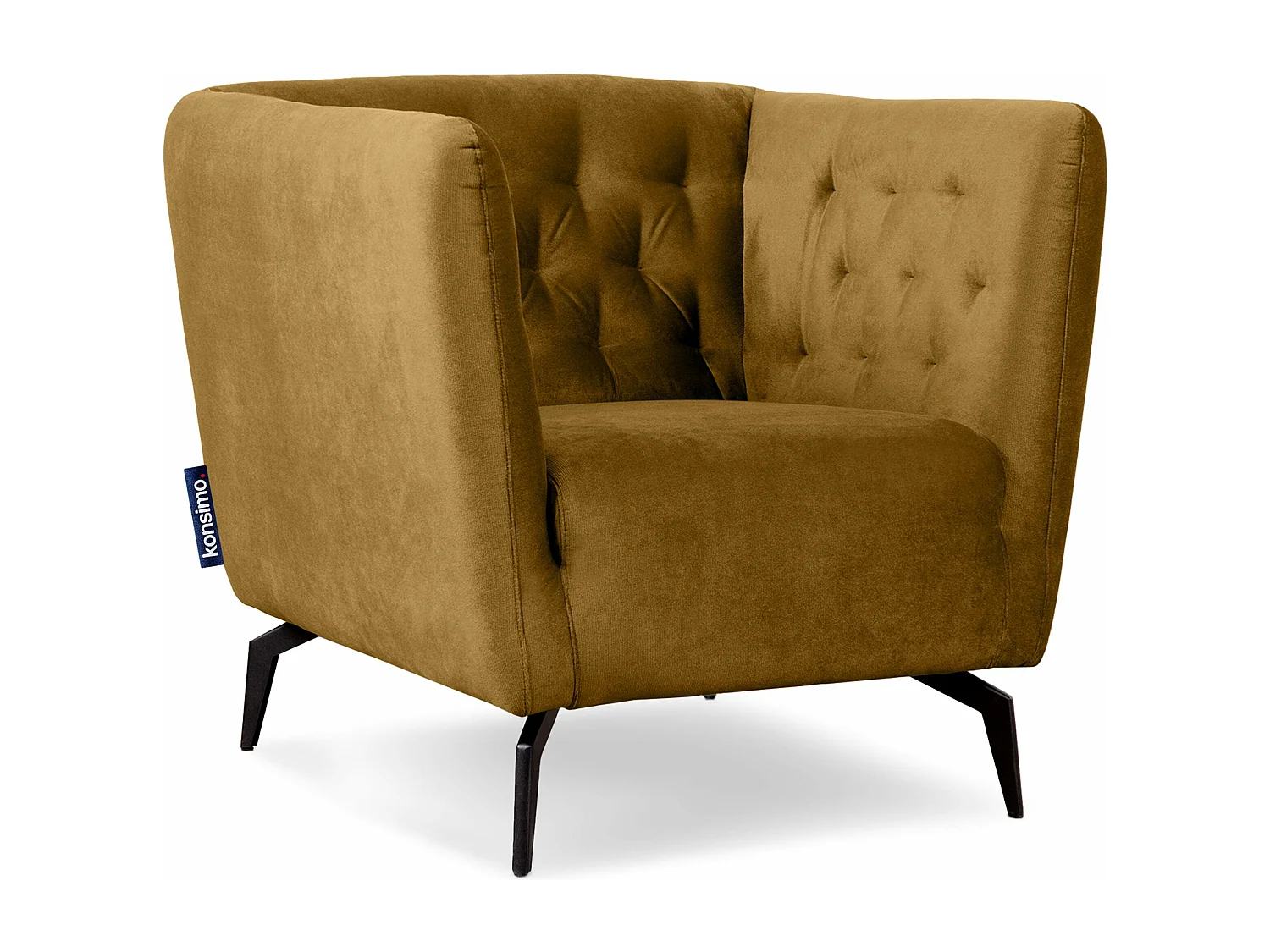 Gepolsterter Sessel mit Beinen - Honig - CORDI