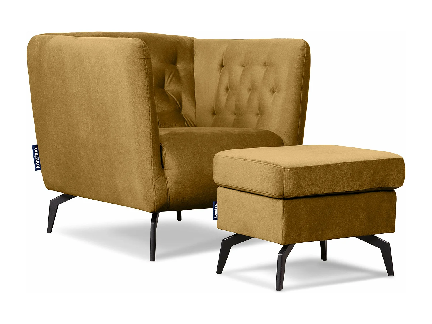 Gepolsterter Sessel mit Beinen - Honig - CORDI