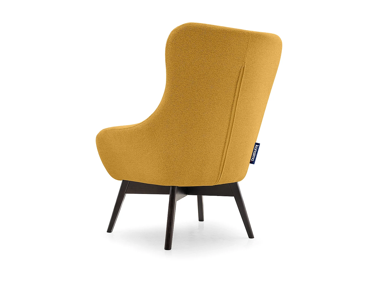 Eleganter Sessel mit Holzbeinen und Knopfheftung - gelb - RAMOS