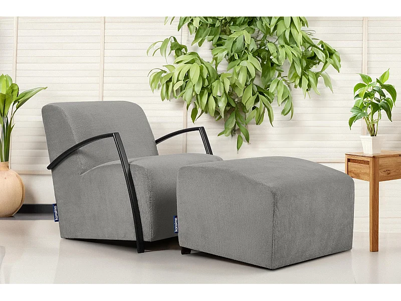 Moderner Sessel für das Wohnzimmer - grau - CARO