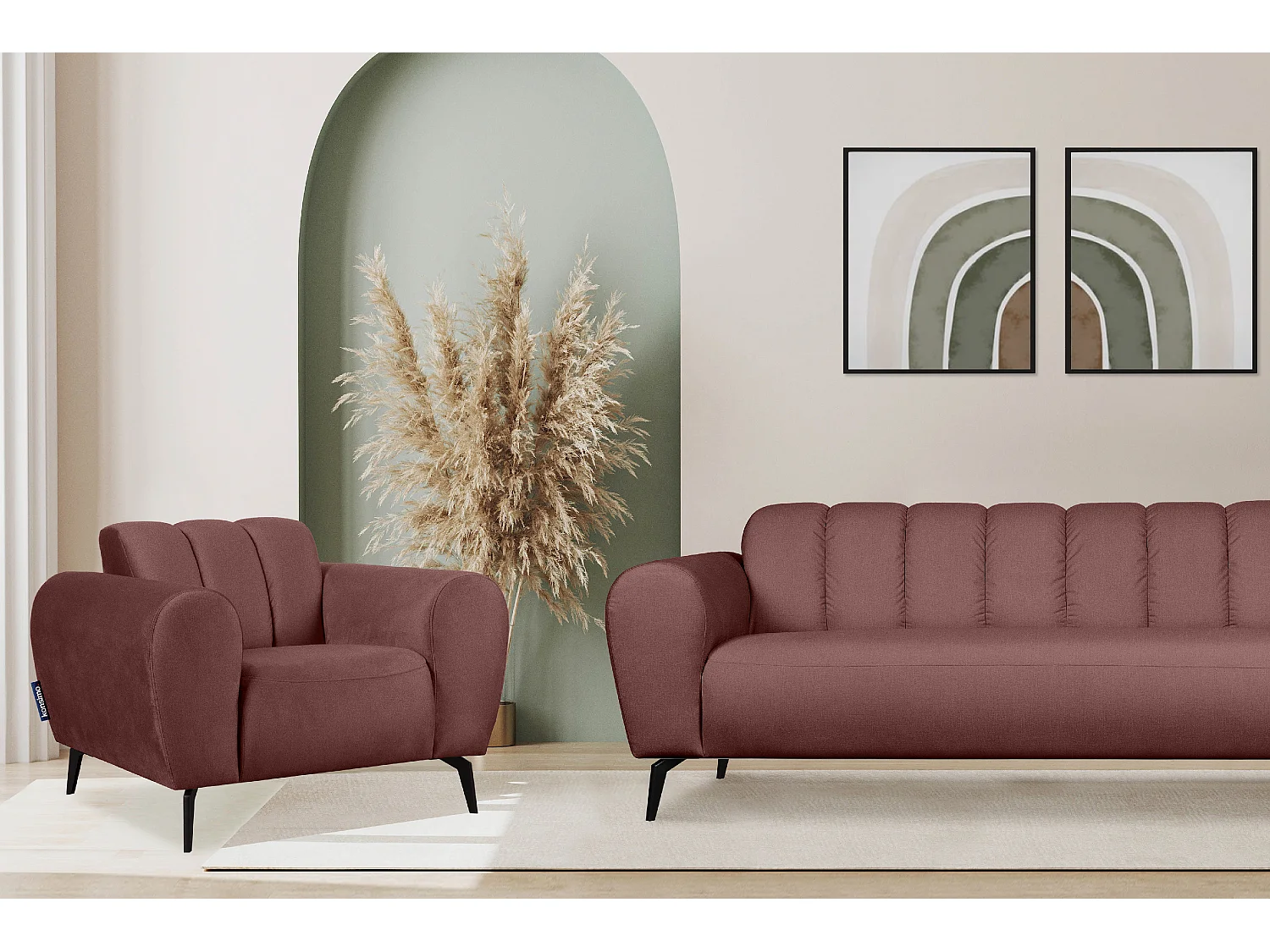 Moderner Sessel mit Beinen für das Wohnzimmer  - rosa - RUBERO