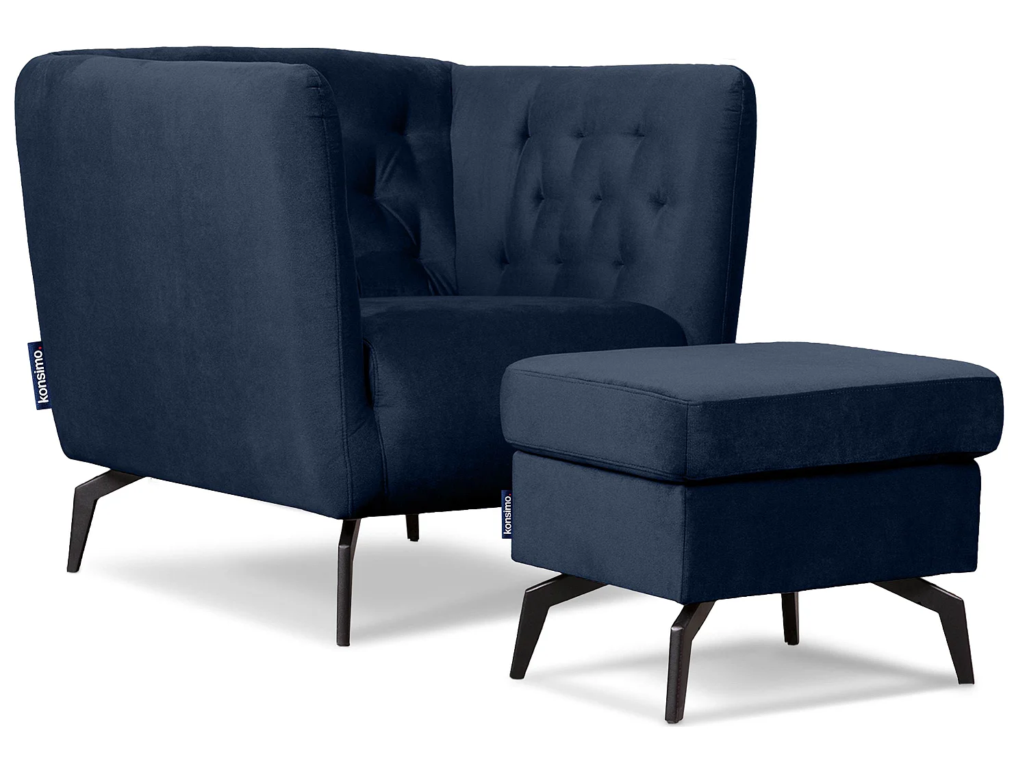 Eleganter Sessel auf Beinen - Marineblau - CORDI