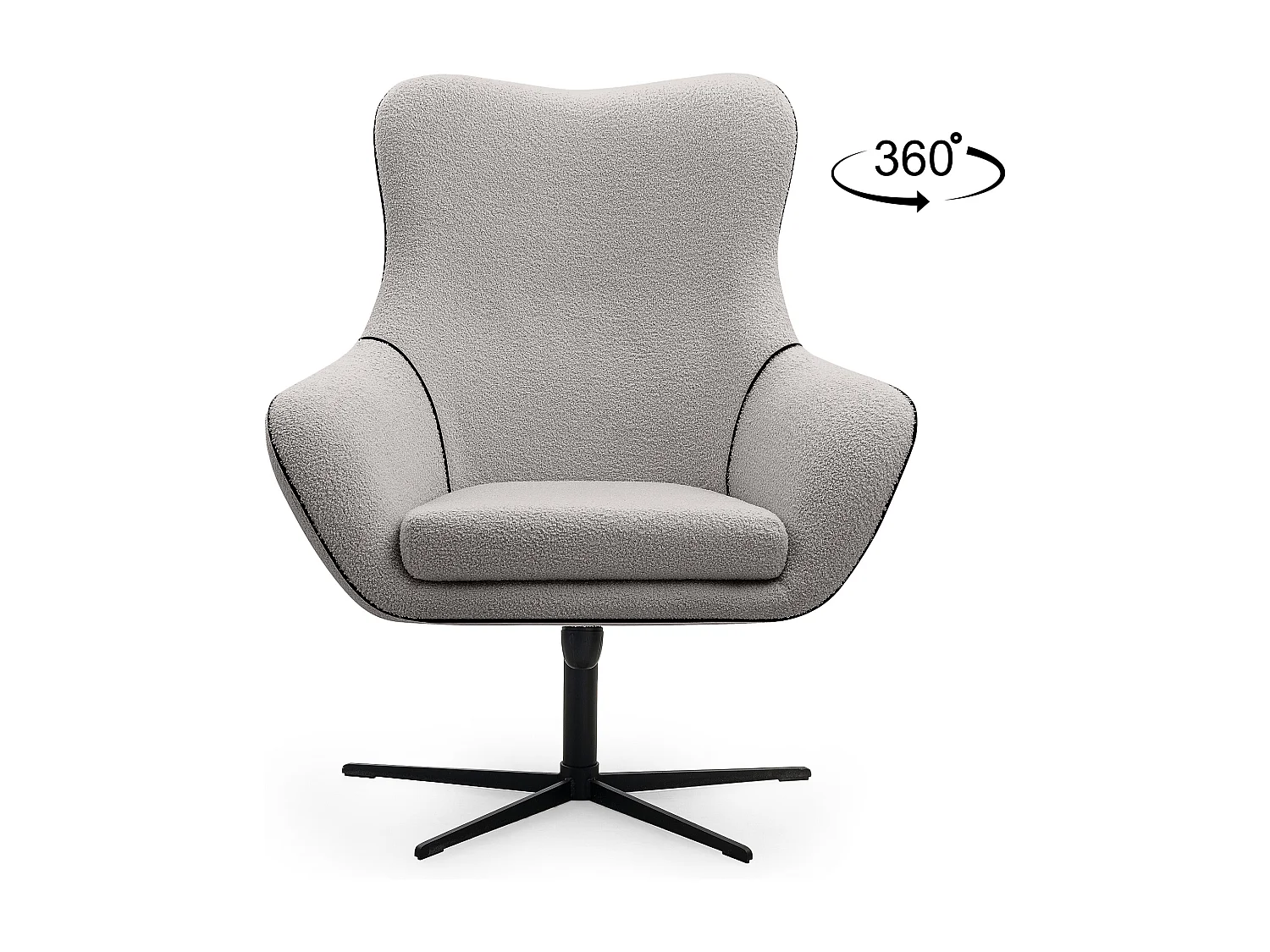 Heller grauer Drehsessel für das Loft-Wohnzimmer - hellgrau - QUARRO