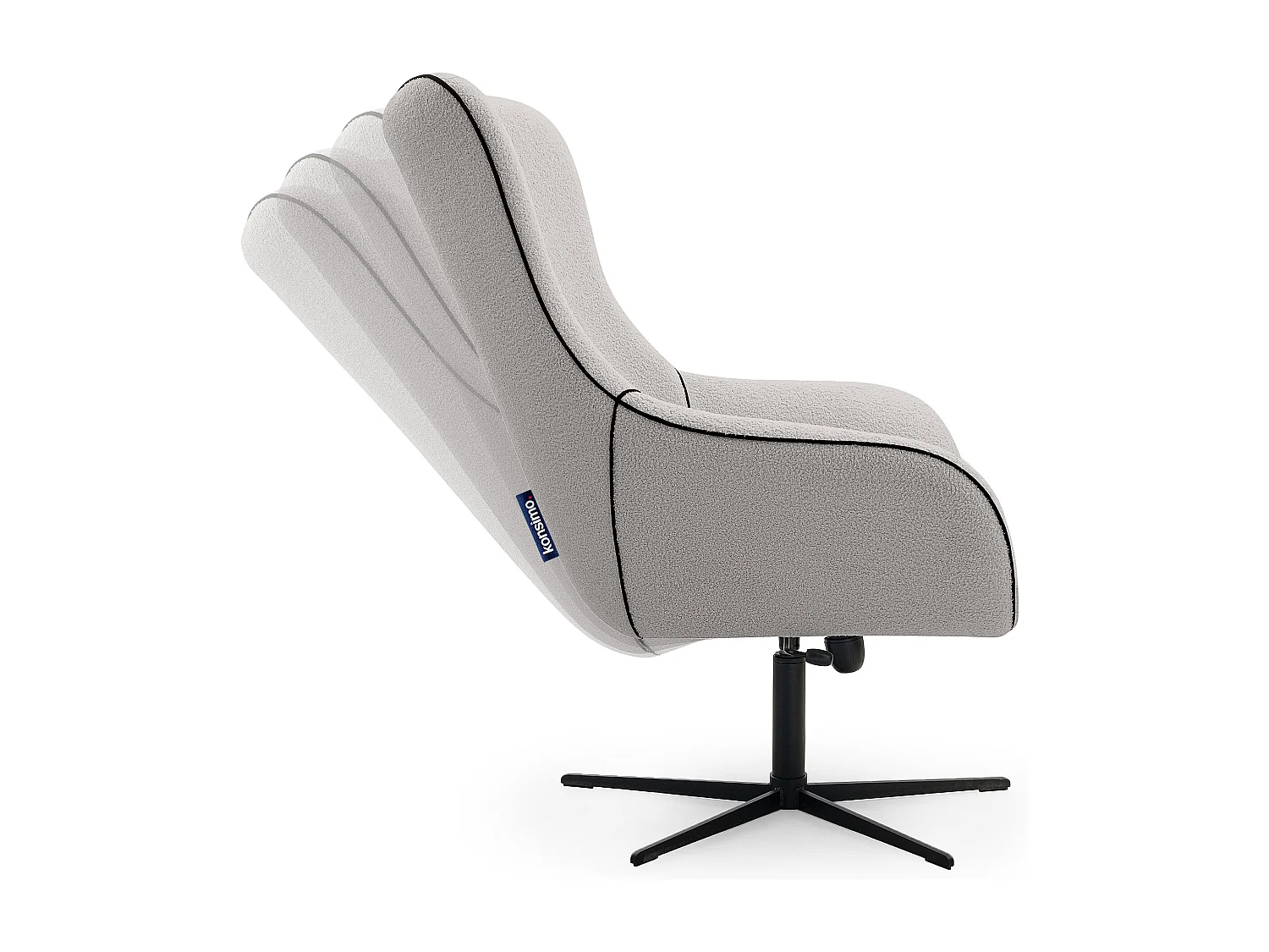 Heller grauer Drehsessel für das Loft-Wohnzimmer - hellgrau - QUARRO