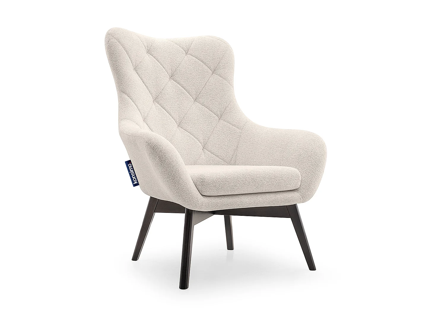 Eleganter Sessel mit Holzbeinen und Steppung - Creme - RAMOS