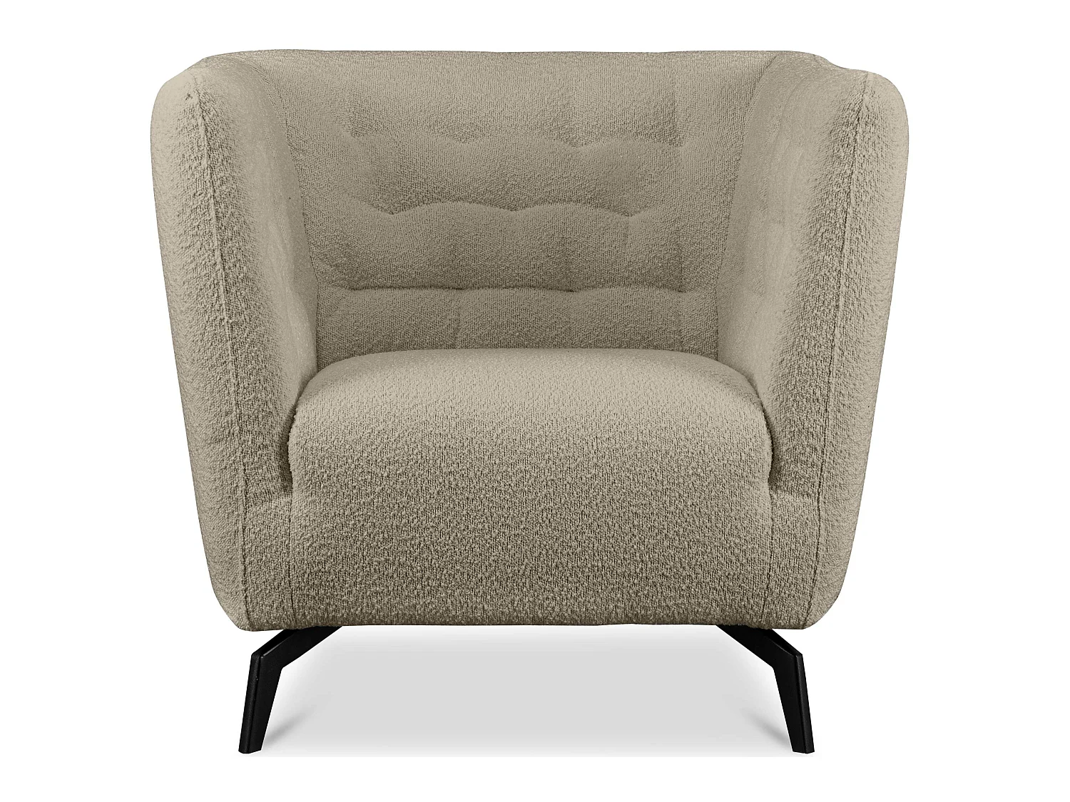 Eleganter Sessel auf Beinen aus Lammfellstoff - beige - CORDI