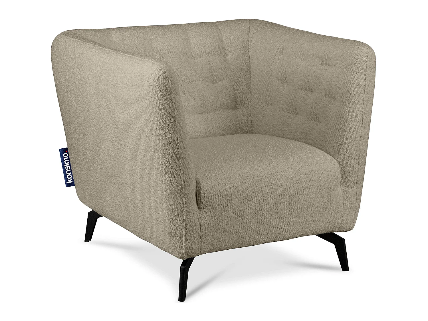 Eleganter Sessel auf Beinen aus Lammfellstoff - beige - CORDI