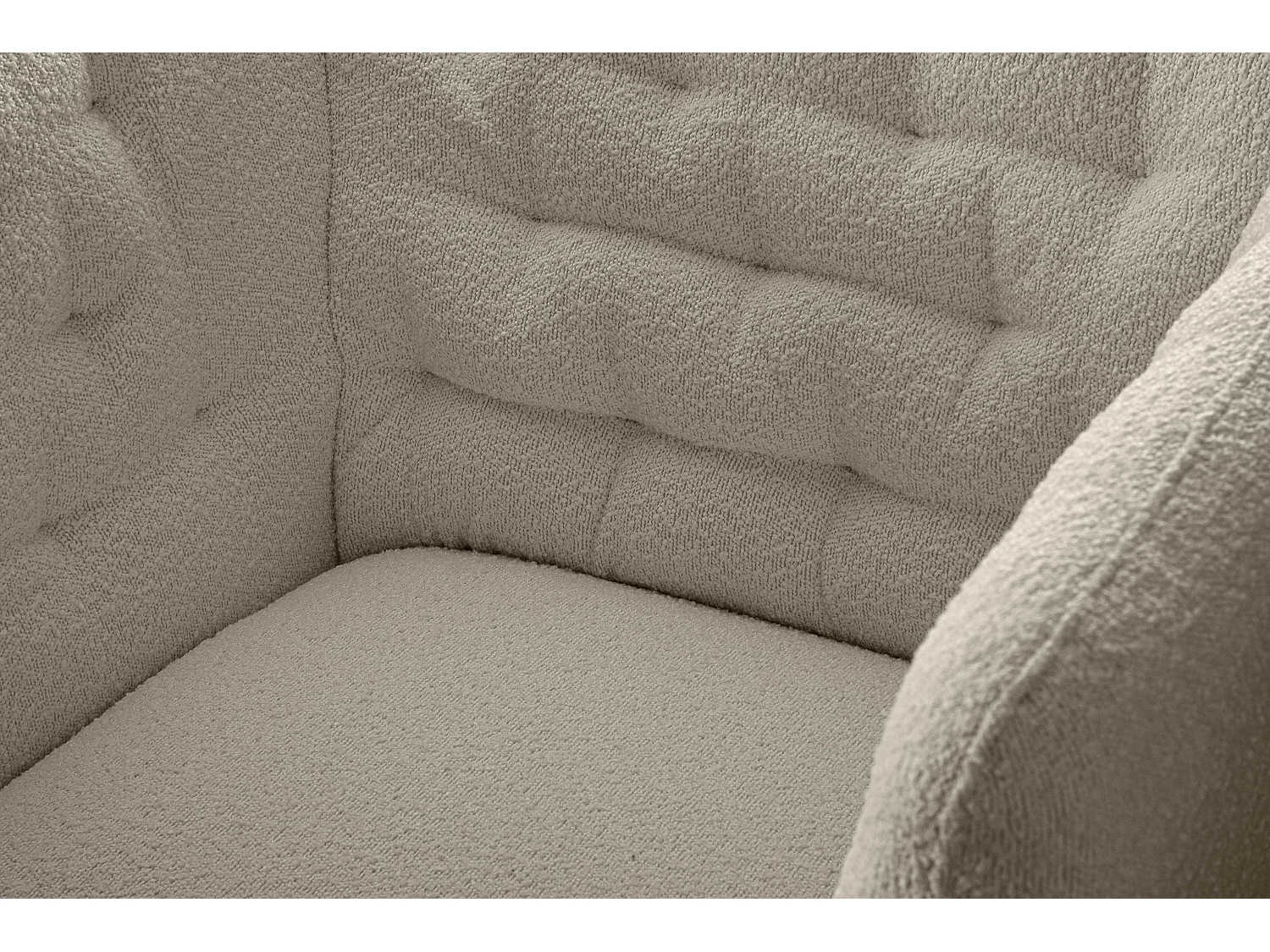 Eleganter Sessel auf Beinen aus Lammfellstoff - beige - CORDI