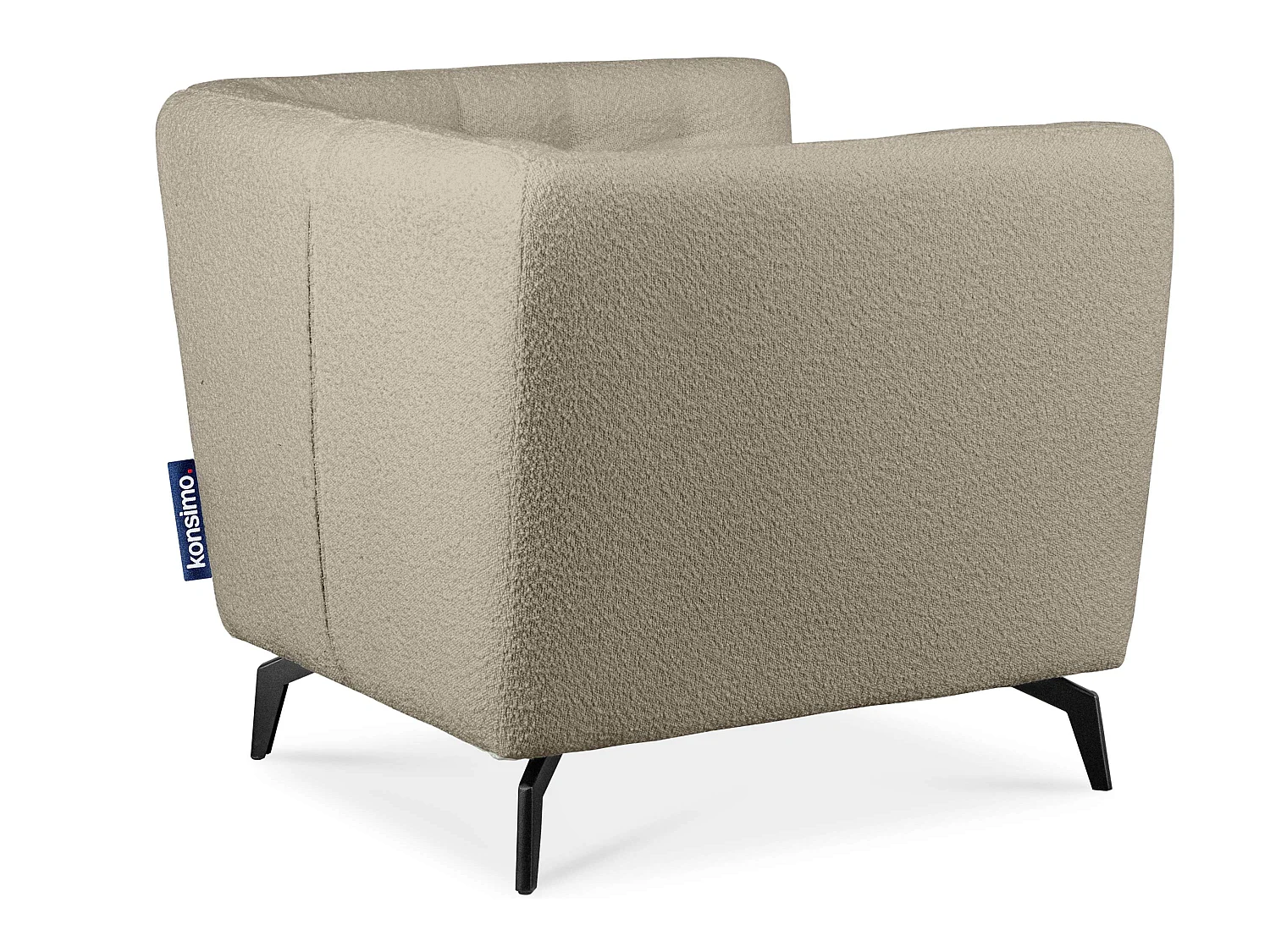 Eleganter Sessel auf Beinen aus Lammfellstoff - beige - CORDI