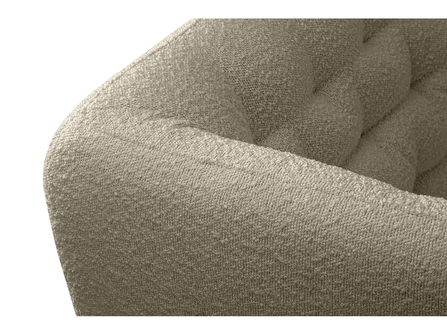 Eleganter Sessel auf Beinen aus Lammfellstoff - beige - CORDI