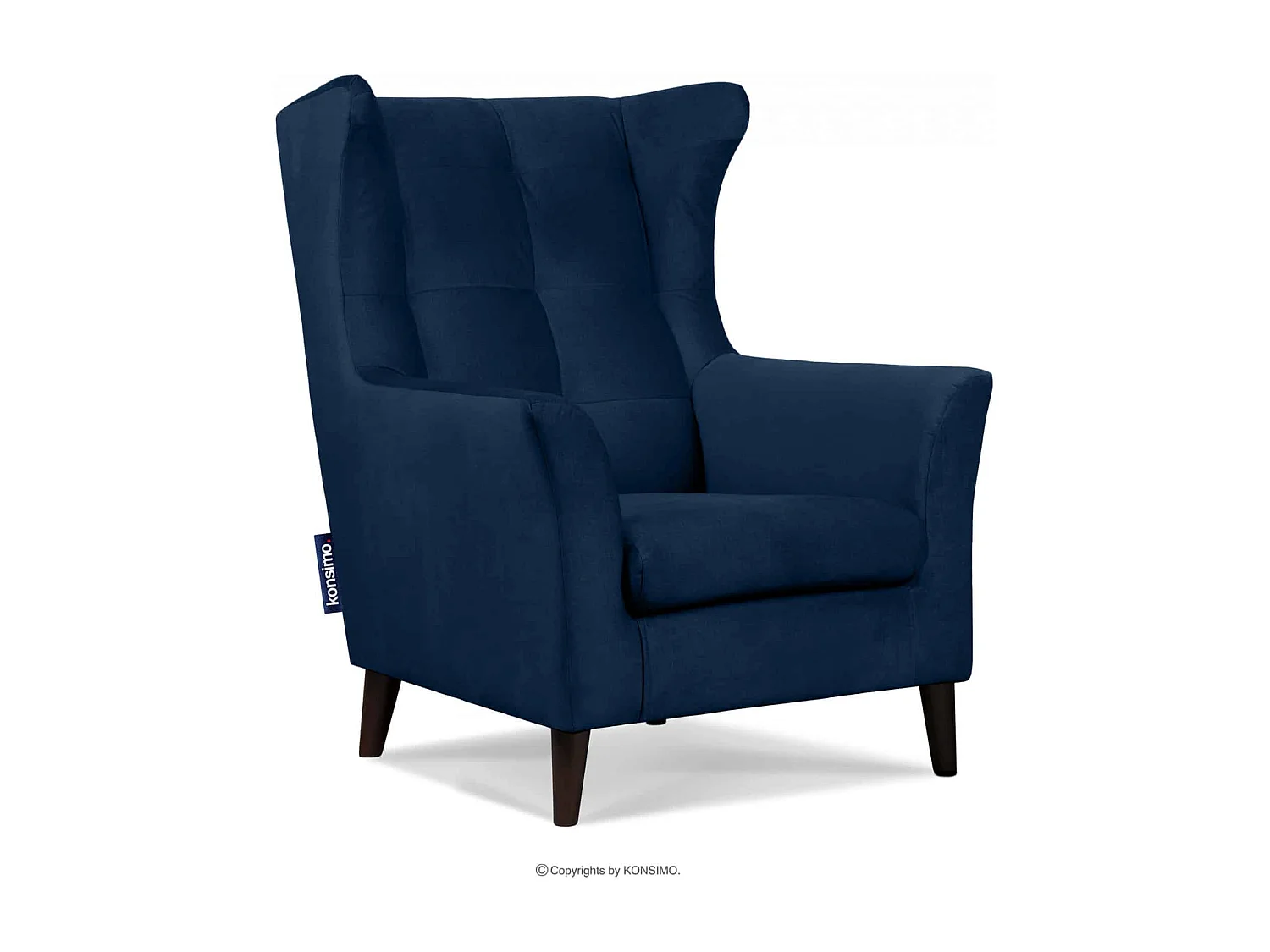 Bequemer  Ohrensessel auf Beinen - Marineblau - SALIS