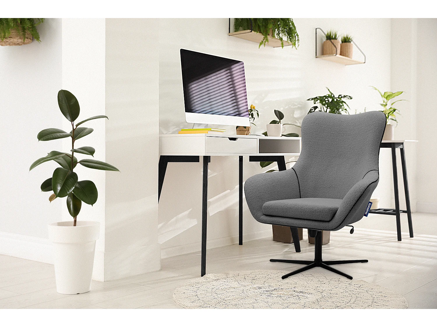 Drehbarer Loft-Sessel für das Wohnzimmer - dunkelgrau - QUARRO