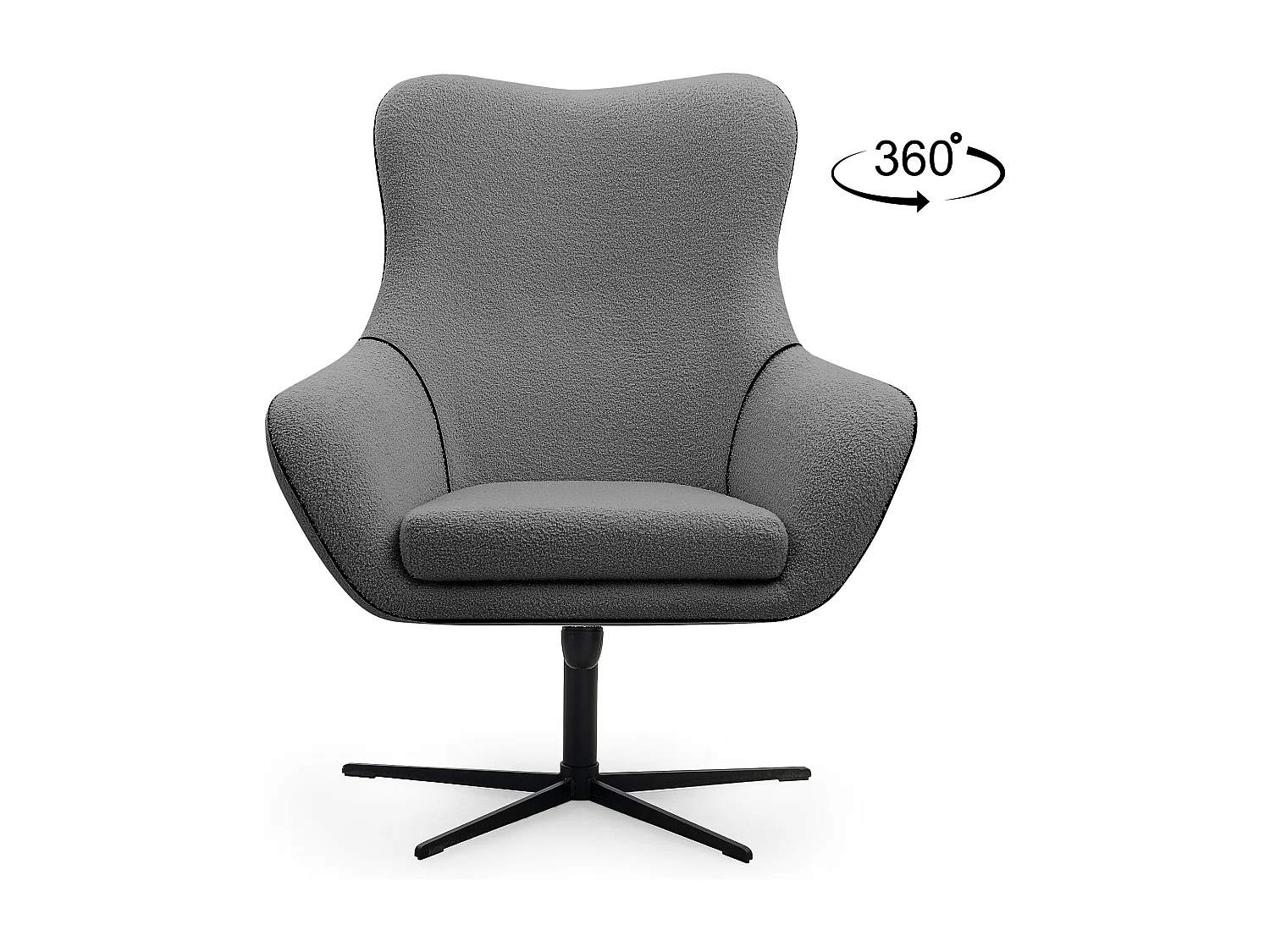 Drehbarer Loft-Sessel für das Wohnzimmer - dunkelgrau - QUARRO