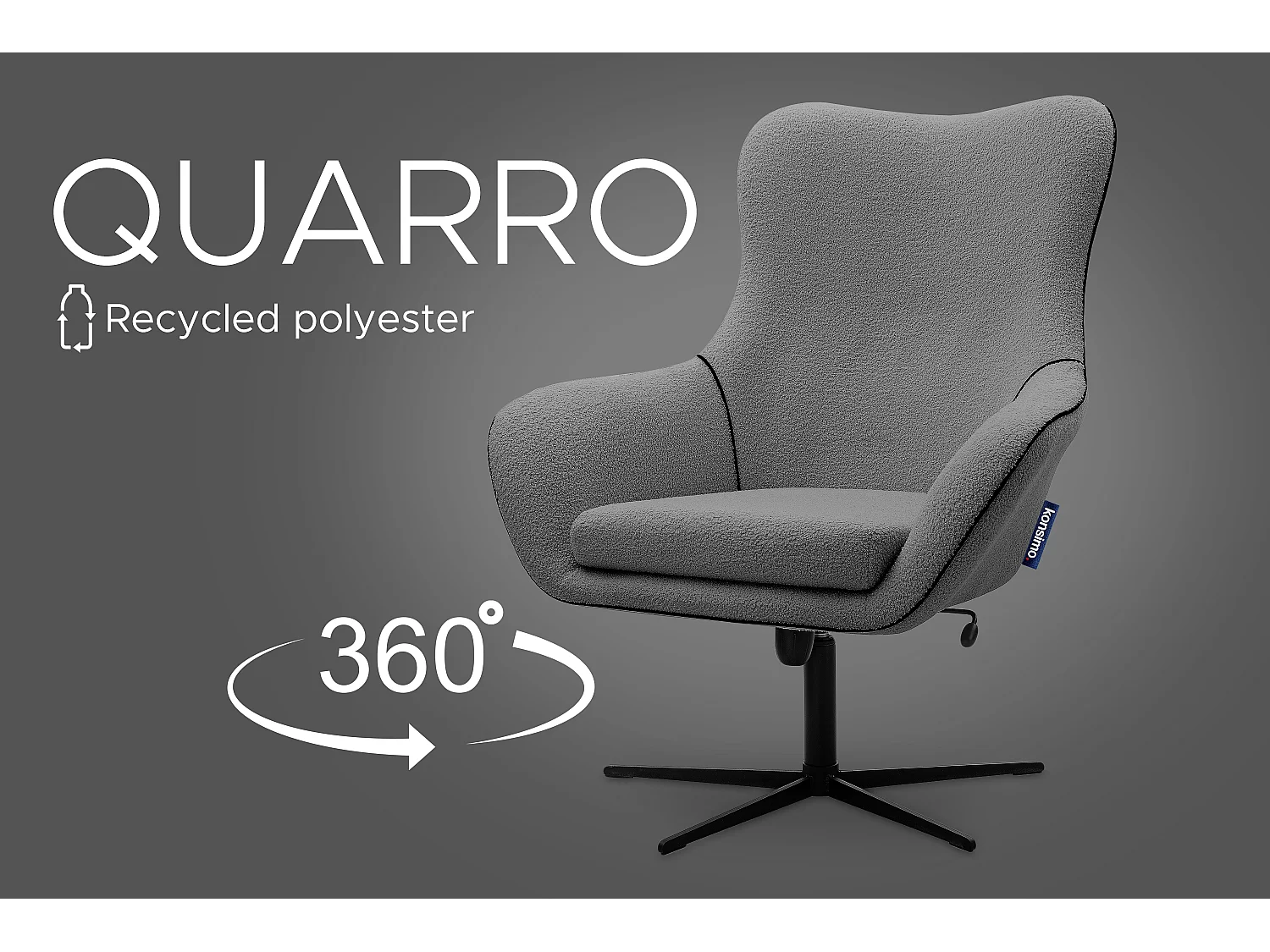 Drehbarer Loft-Sessel für das Wohnzimmer - dunkelgrau - QUARRO