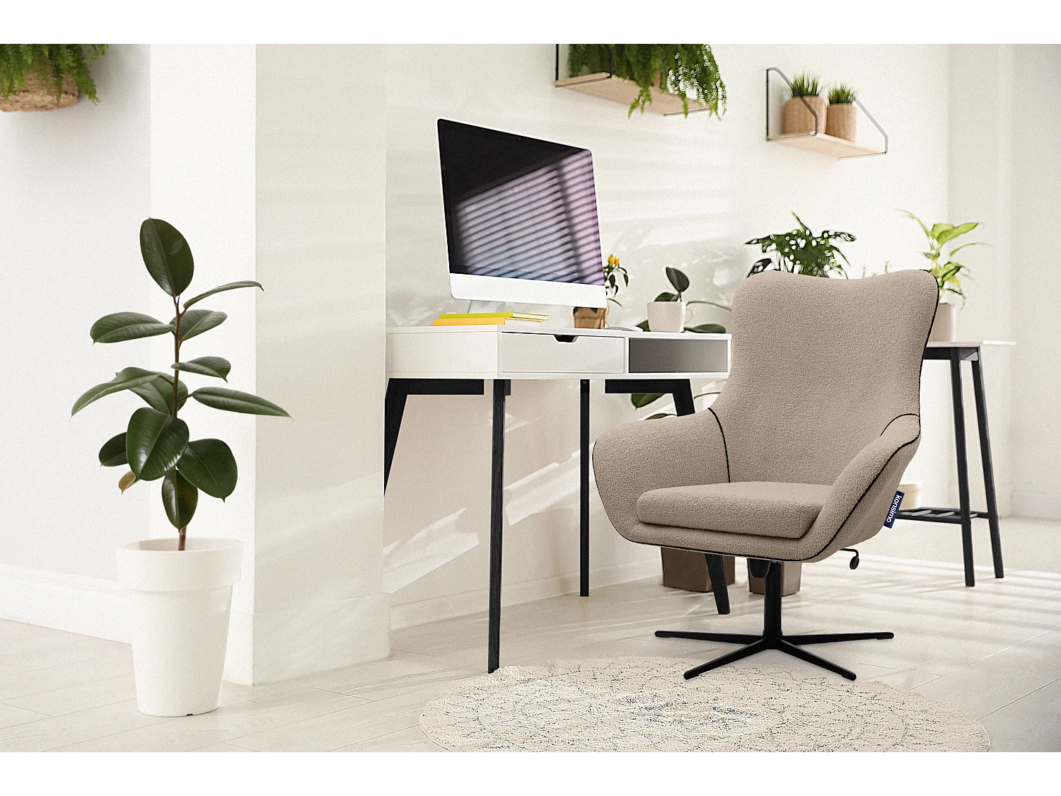 Drehstuhl für das Loft-Wohnzimmer - braun - QUARRO