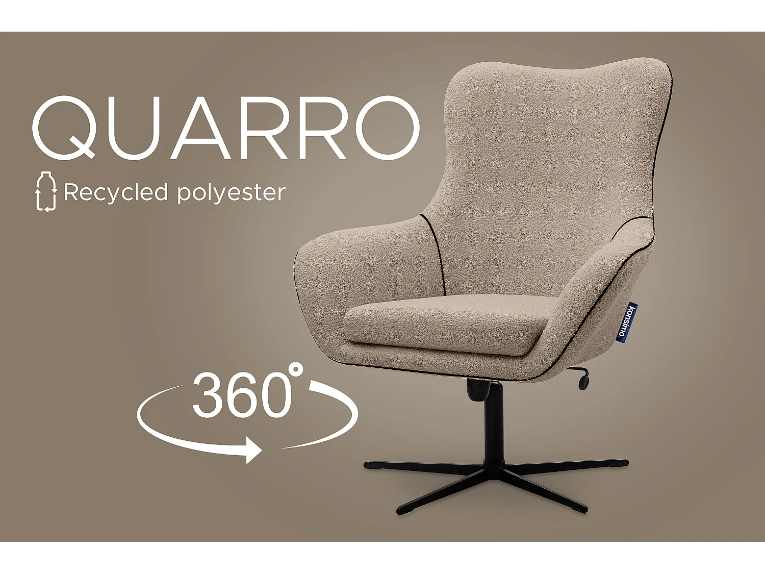 Drehstuhl für das Loft-Wohnzimmer - braun - QUARRO