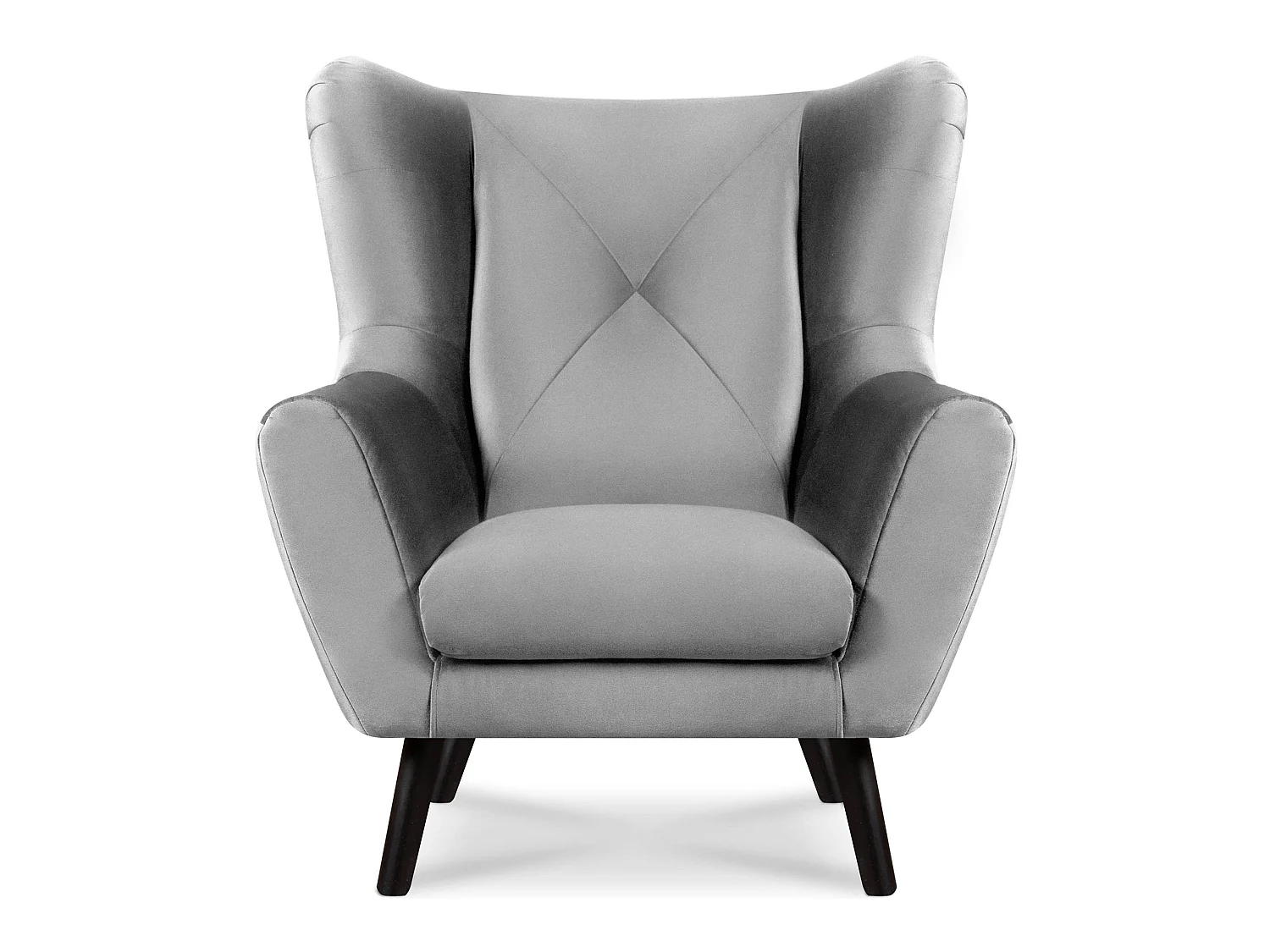 Ohrensessel für das Wohnzimmer - hellgrau - MIRO