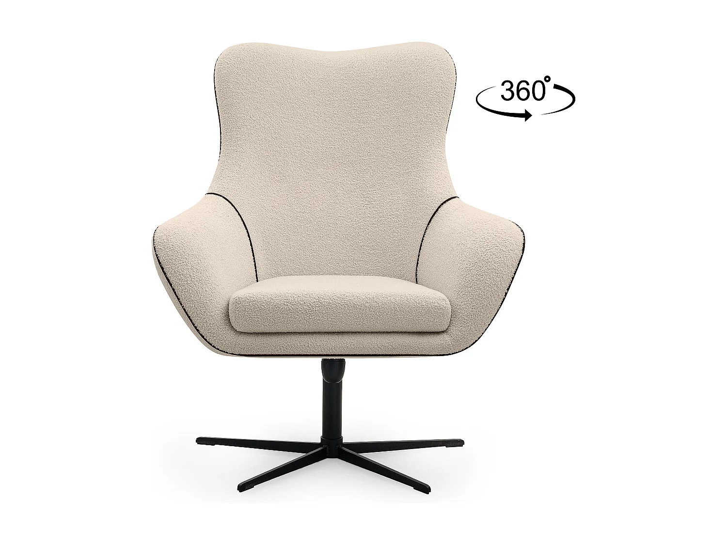 Drehbarer Sessel für das Wohnzimmer - Creme - QUARRO